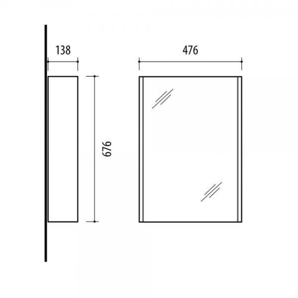 Badmöbel-Set mit Spiegelschrank 50cm (Weiß matt)